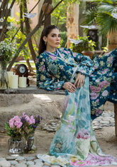3-PC Unstitched Digital Printed Lawn By Elaf | AZURE FERN